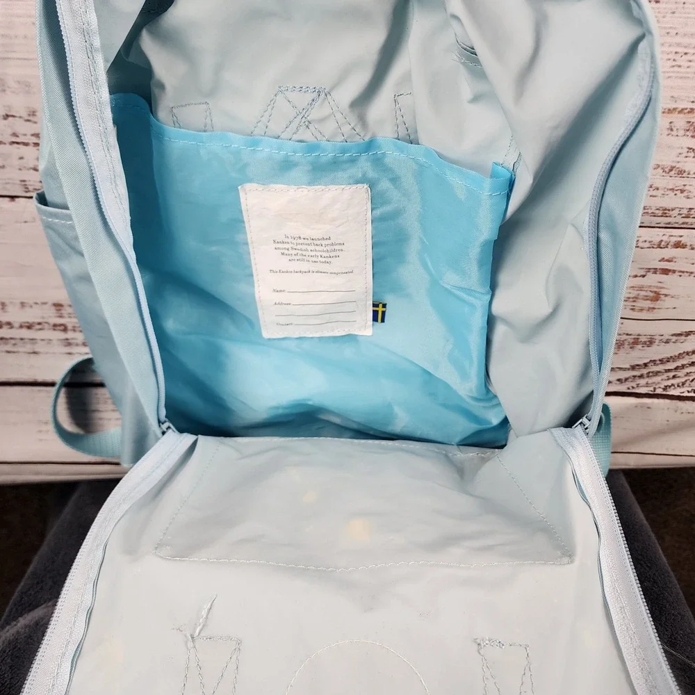Fjallraven Kanken Classic Backpack Sky Blue 16L Unisex School Travel Daypack